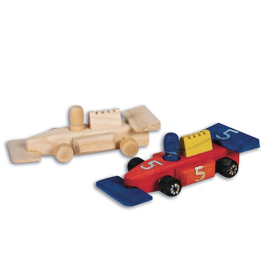 S&#x26;S Worldwide&#xAE; Unfinished Wooden Race Car, 12ct.